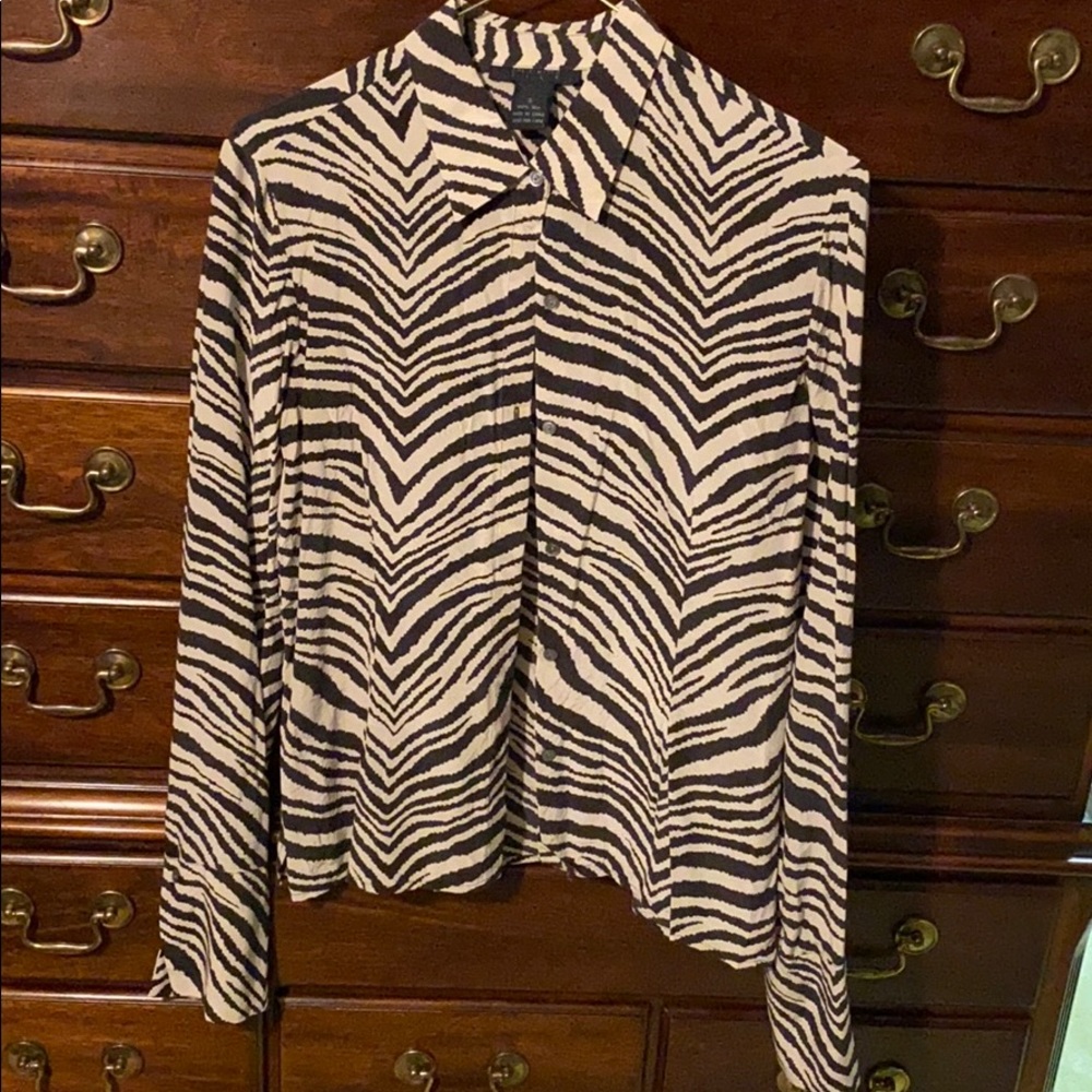 Zebra print silk blouse by The Limited